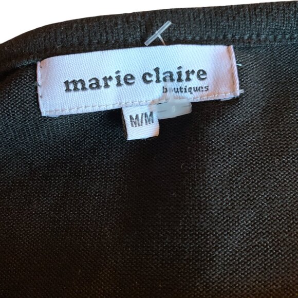 MARIE CLAIRE / Black -  Orange Patterned Dress Tunic sleeveless / Medium - Picture 9 of 10